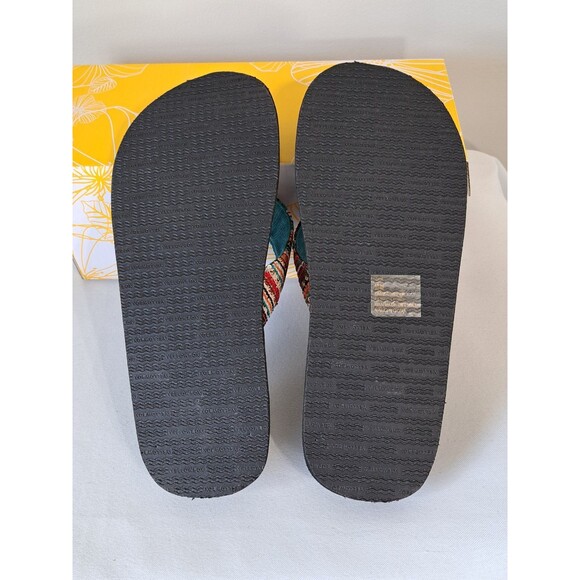 Yellow Box "Oria" Multicolor Woven Flip Flops Women’s Size 10 M - Picture 3 of 6